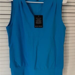 Boston Proper Turquoise Blue Sleeveless V-Neck Top